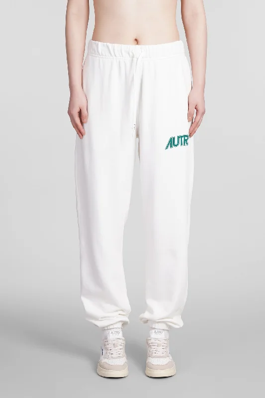 Pants in white cotton