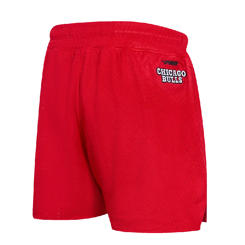 NBA CHICAGO BULLS SCRIPT TAIL WOMEN'S MESH SHORT (RED)