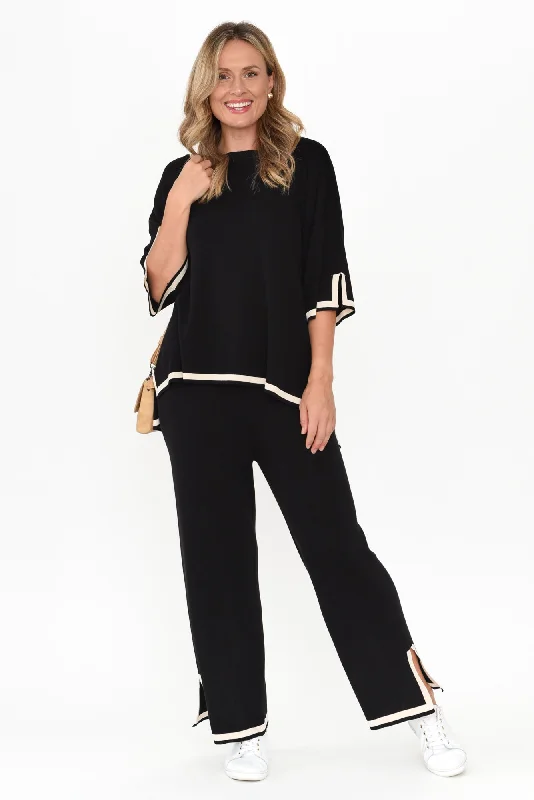 Calgari Black Trim Knit Pants