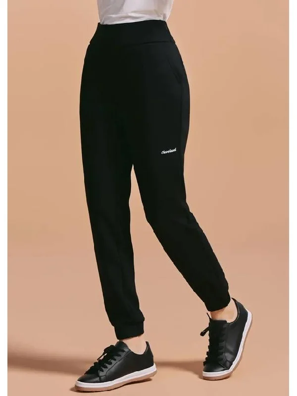 Women s Cushioned Wide Banding Training Jogger Pants Black