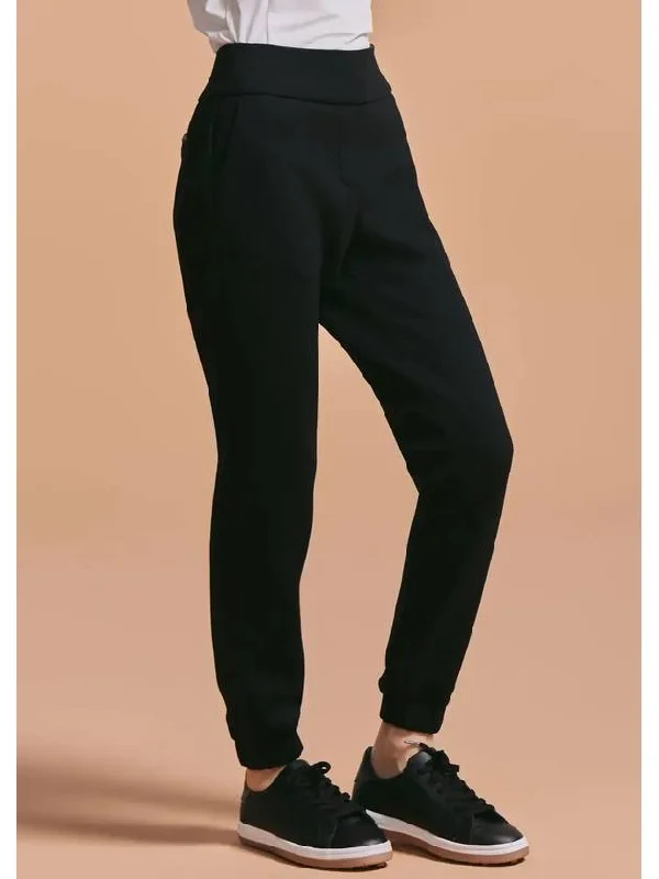 Women s Cushioned Wide Banding Training Jogger Pants Black