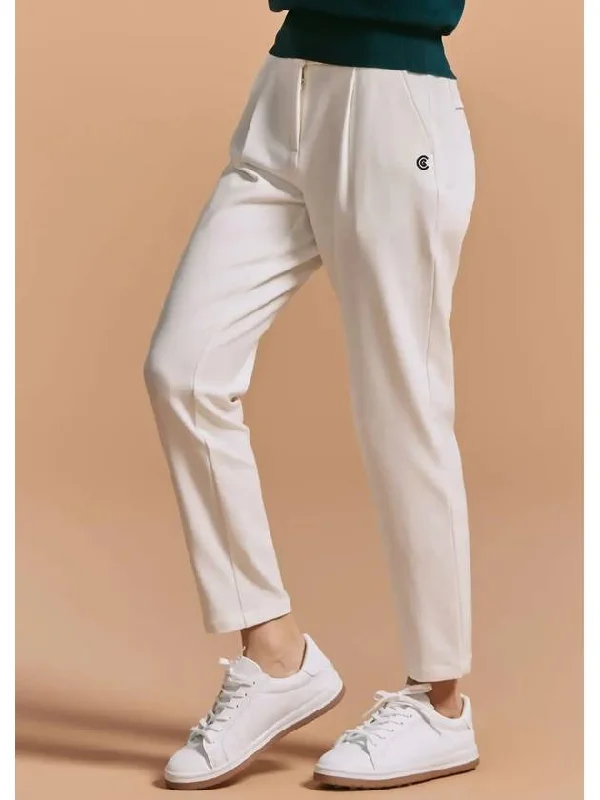 Women s soft touch one tuck tapered pants light beige