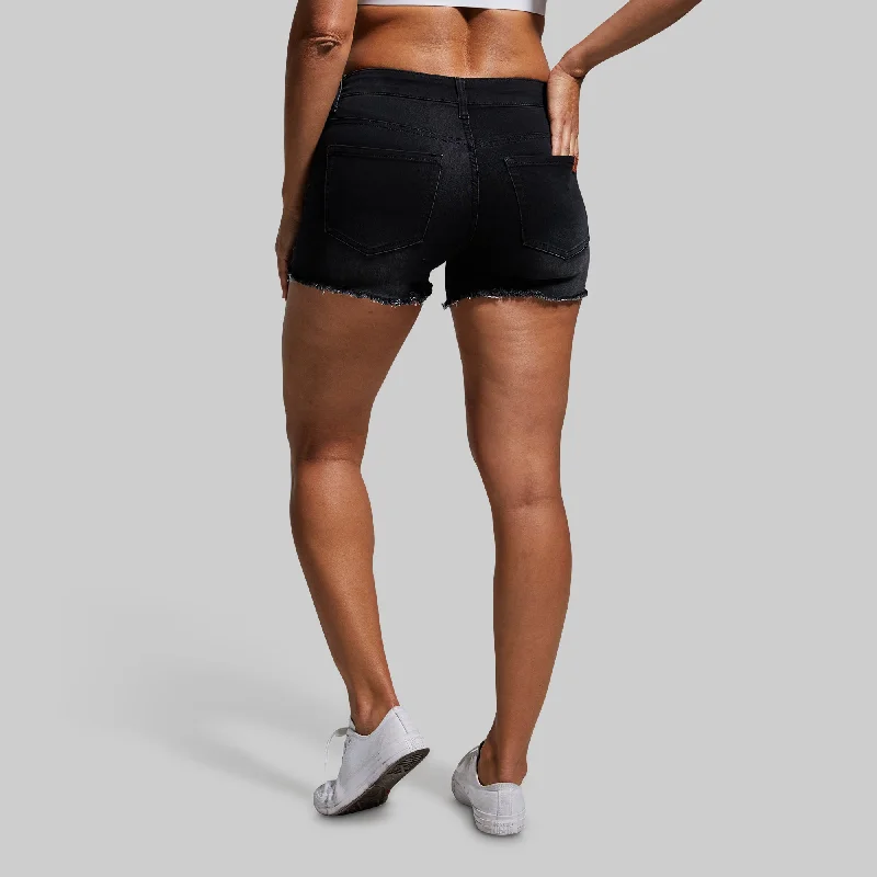 FLEX Stretchy Jean Short (Black Denim)