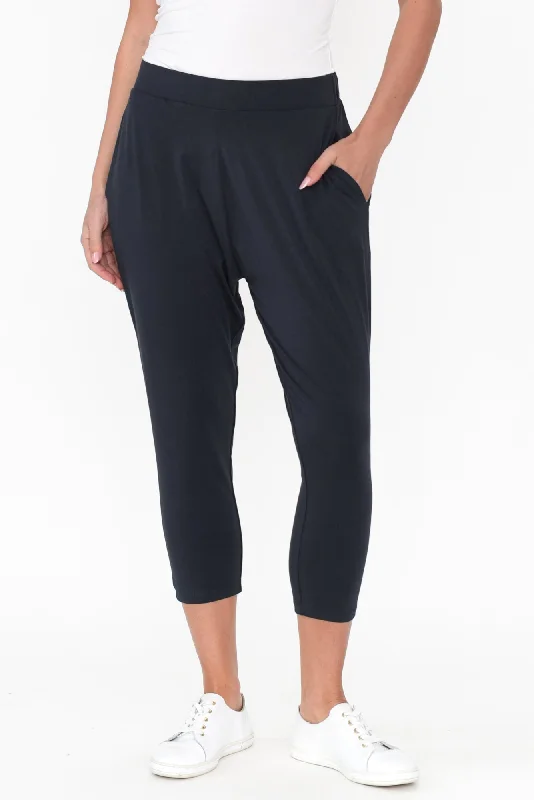 Laina Charcoal Bamboo Cropped Pants