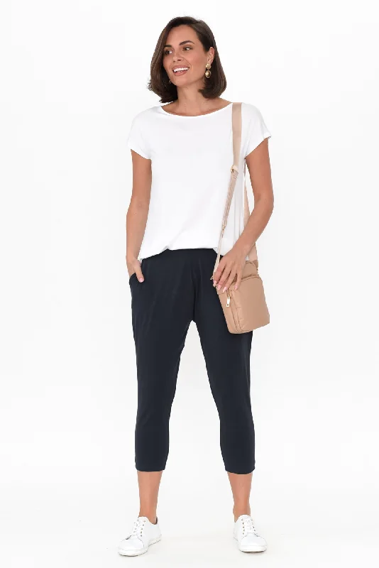 Laina Charcoal Bamboo Cropped Pants