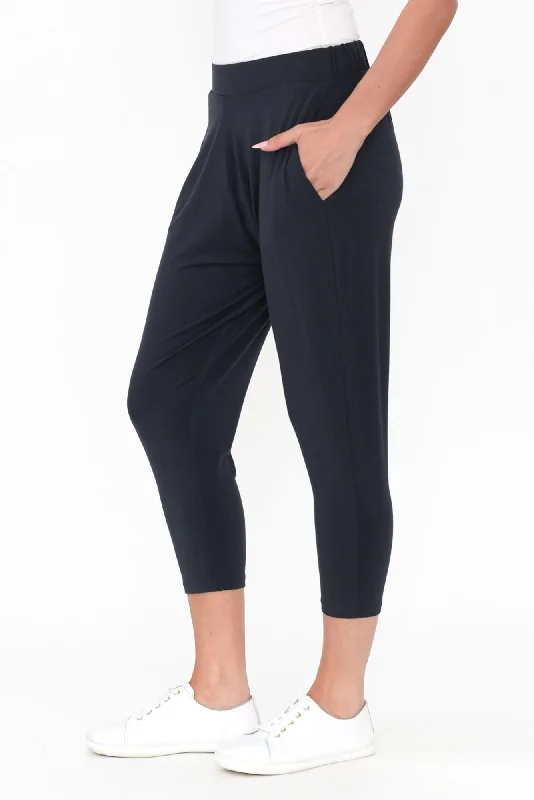 Laina Charcoal Bamboo Cropped Pants