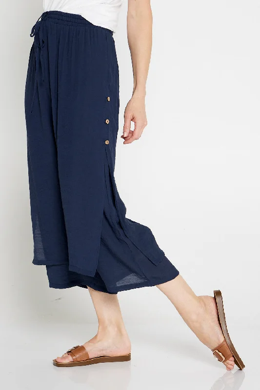 Liana Cropped Pants - Navy