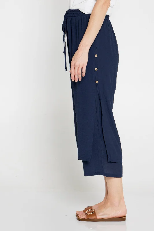 Liana Cropped Pants - Navy