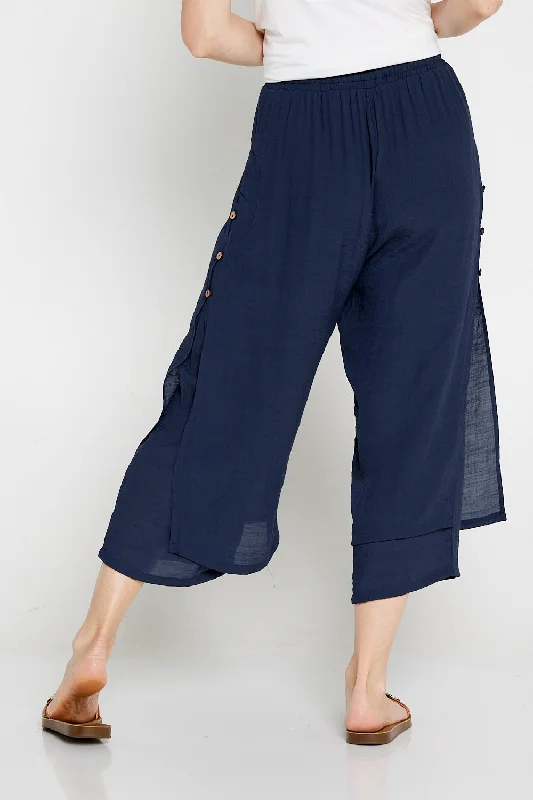 Liana Cropped Pants - Navy