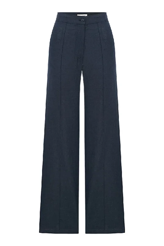 MILLIE DARK NAVY LINEN PANTS