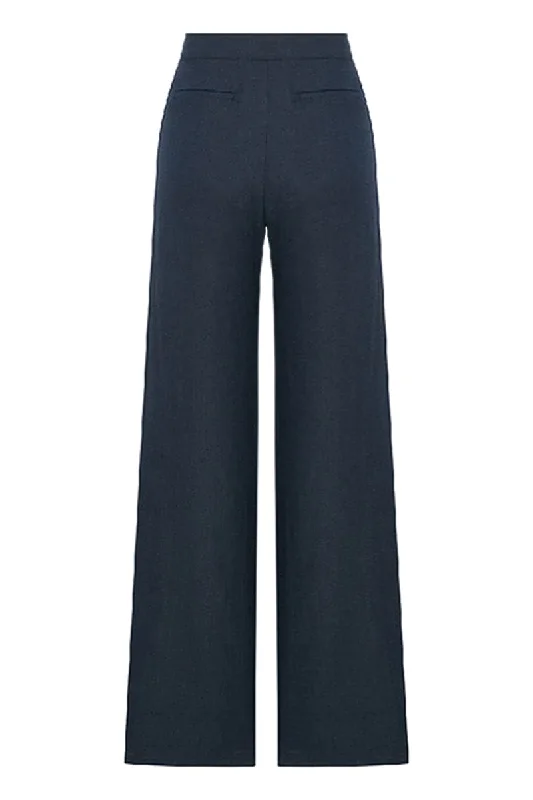 MILLIE DARK NAVY LINEN PANTS