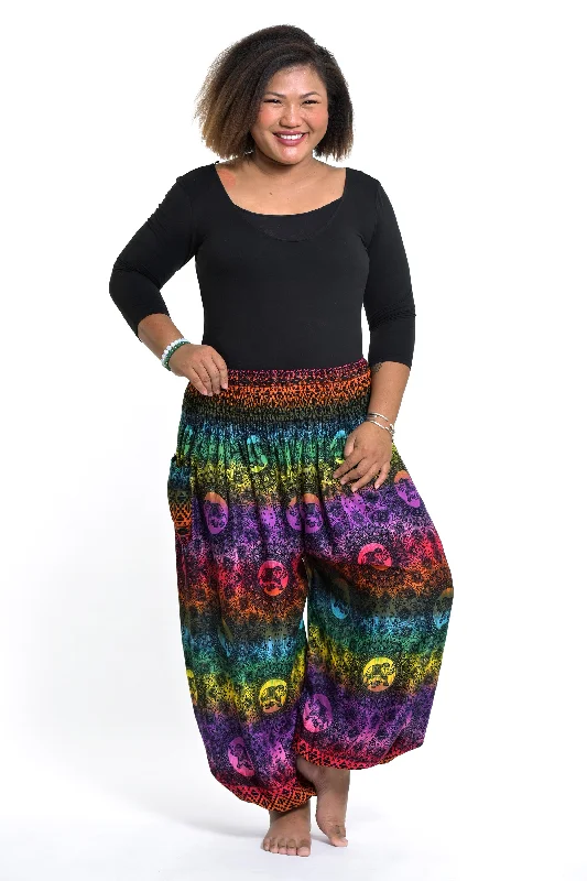 Plus Size Rainbow Elephant Women's Elephant Pants in Purple