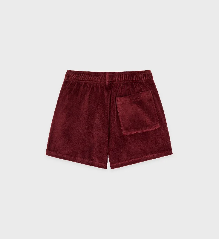 SRC Velour Short - Merlot/White