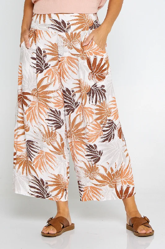 Zinnia Pants - Tan Botanical