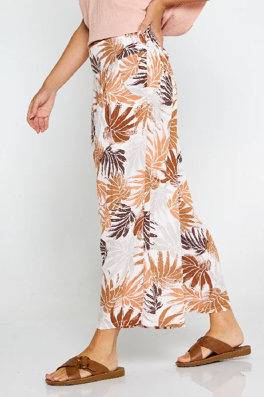 Zinnia Pants - Tan Botanical