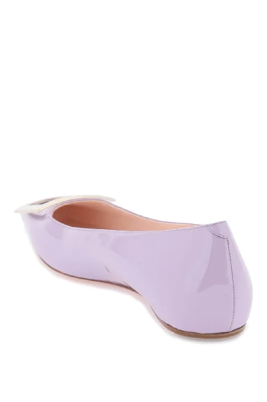 ROGER VIVIER Elegant Patent Leather 'Trompette' Ballerina Flats