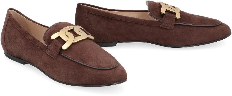 TOD'S Brown Suede Loafers for Women - FW23 Collection