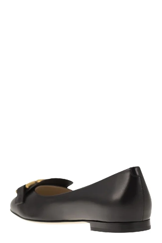 TOD'S Women's Mini Ballerina Flats with Metal Chain Detail